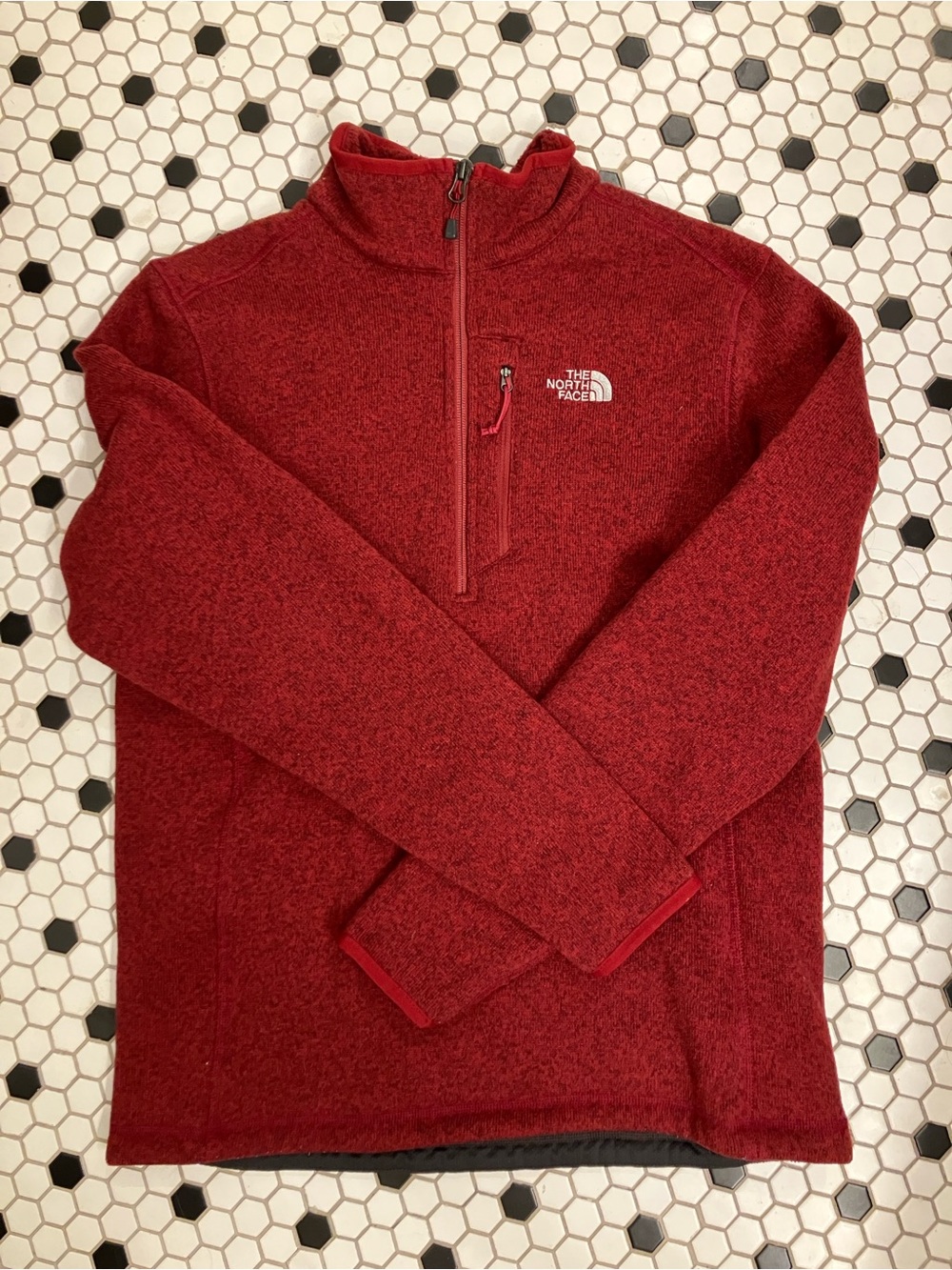 The North Face Men’s Red Zip-Up Fleece Pullover